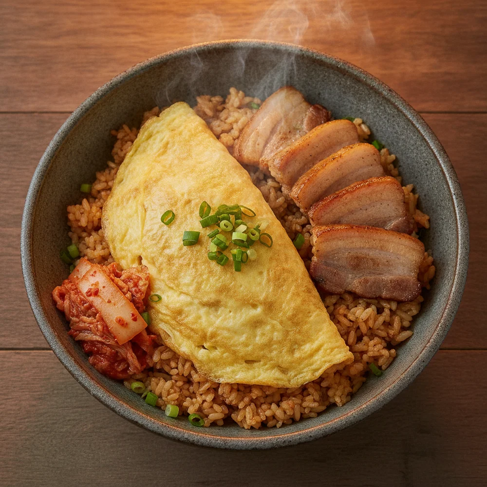 Cơm chiên trứng cuộn bò ba chỉ